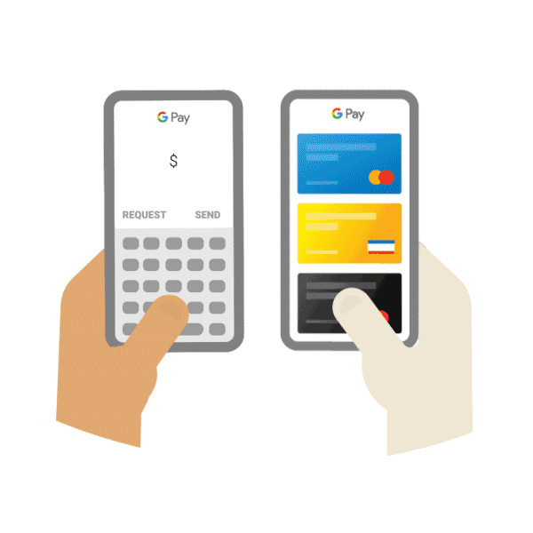 Google Pay Gif showing how to pay a friend
