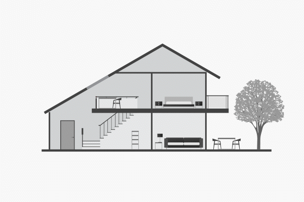 A diagram of a home that’s blanketed with Wi-Fi coverage.