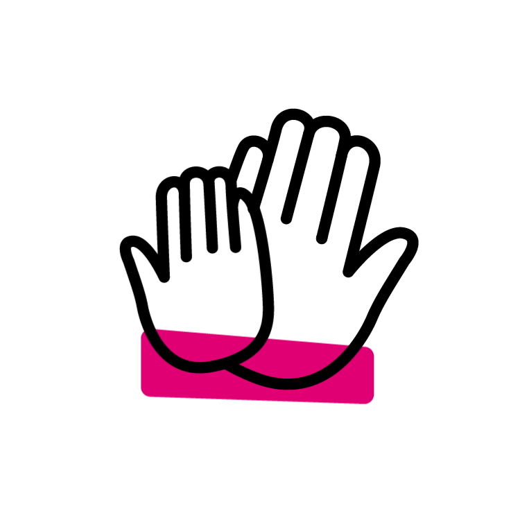 Hands giving each other a high five. 