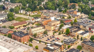 Image of a small town from overhead.