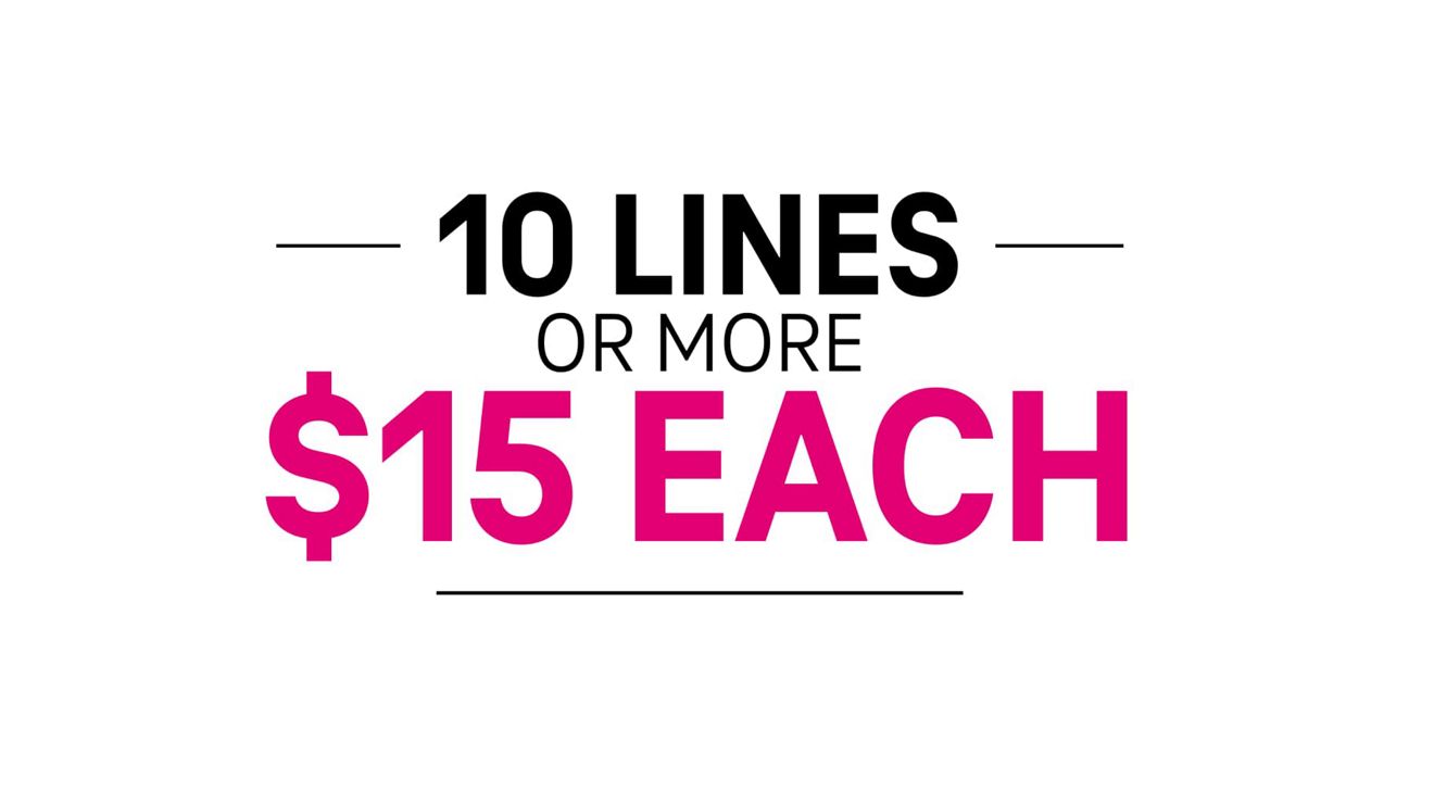 10 lines or more 15 dollars each.