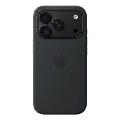 Apple Silicone Case with MagSafe for iPhone 18 Pro - Black, back view, back view-slide-2