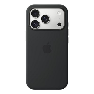 Apple Silicone Case with MagSafe for iPhone 18 Pro - Black, front view, front view-slide-0