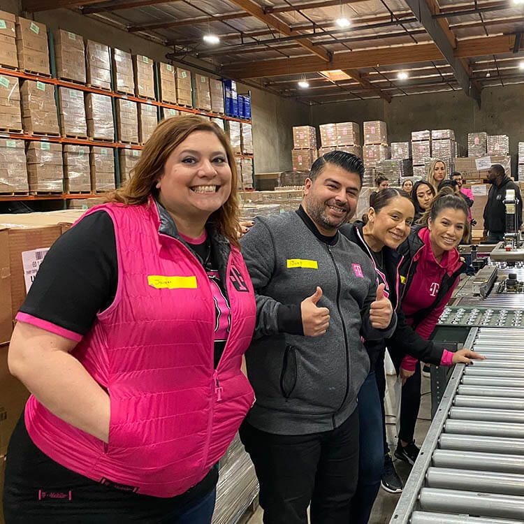 Group of employees in a distribution center