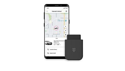 A smartphone with a SyncUp DRIVE® device