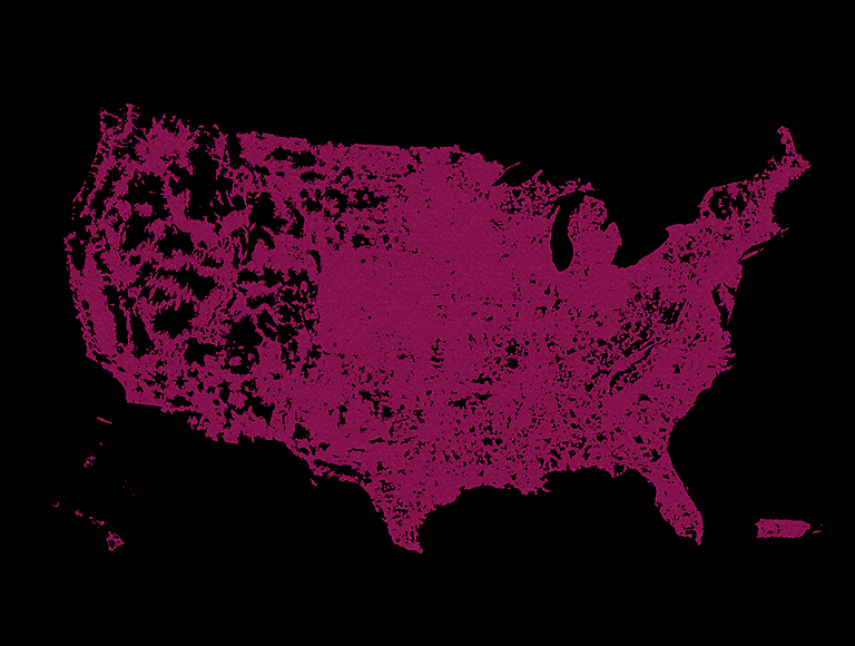 Magenta coverage map of USA