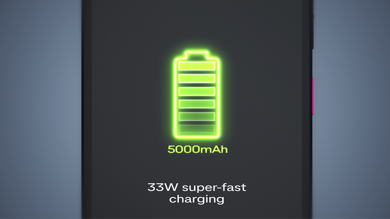 The Revvl 8 Pro screen shows a glowing 5000mAh battery with 33W super-fast charging.