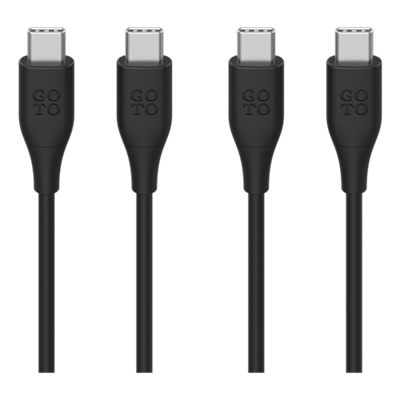 GoTo™ 2-Pack USB-C to USB-C Cable 6 ft - Black, right view, right view-slide-1