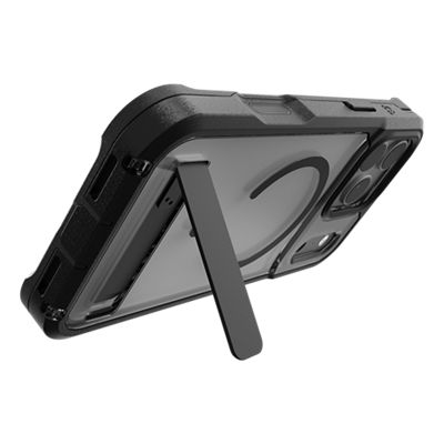 ZAGG Rainier Snap w/ Kickstand Case for iPhone 18 Pro Max/17 Pro Max - Black/Clr, back view, back view-slide-2