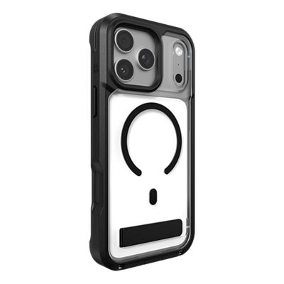 ZAGG Rainier Snap w/ Kickstand Case for iPhone 18 Pro Max/17 Pro Max - Black/Clr, left view, left view-slide-3