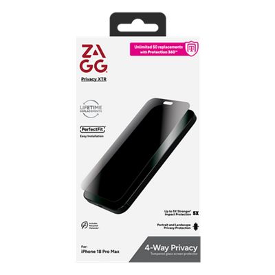 ZAGG Glass Privacy XTR Screen Protector for Apple iPhone 18 Pro Max - Privacy, back view, back view-slide-2