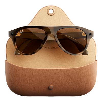 Ray-Ban Meta (Gen 3) Aviator Brown Lenses - Havana frames, left view, left view-slide-3