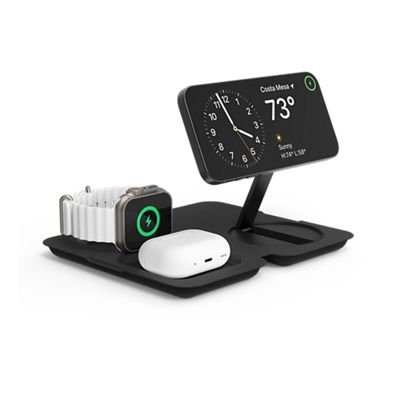 Nimble FOLD 3-in-1 Wireless Low-Profile Travel Charger - Black, right view, right view-slide-1