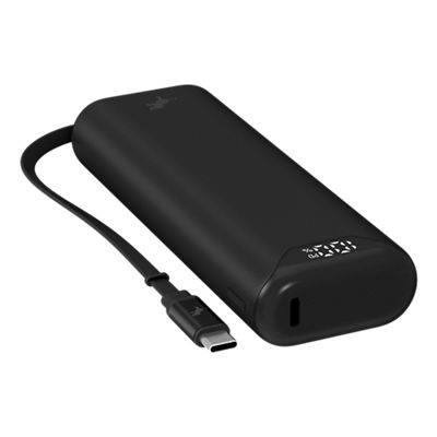 Nimble CHAMP Stretch 10K with Retractable Cable - Black, back view, back view-slide-2