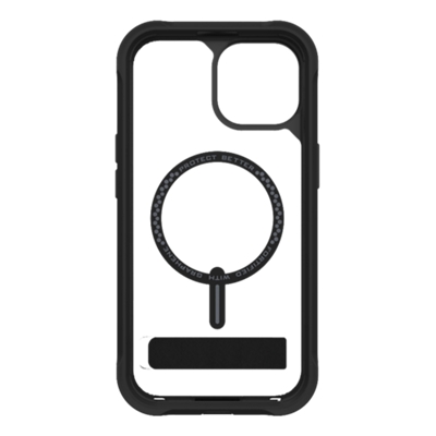 ZAGG Rainier Case w/ Kickstand and MagSafe for iPhone 16e/15/14/13 - Black/Clear-slide-0