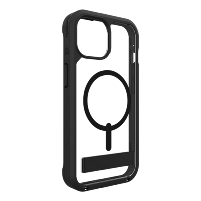 ZAGG Rainier Case w/ Kickstand and MagSafe for iPhone 16e/15/14/13 - Black/Clear-slide-1