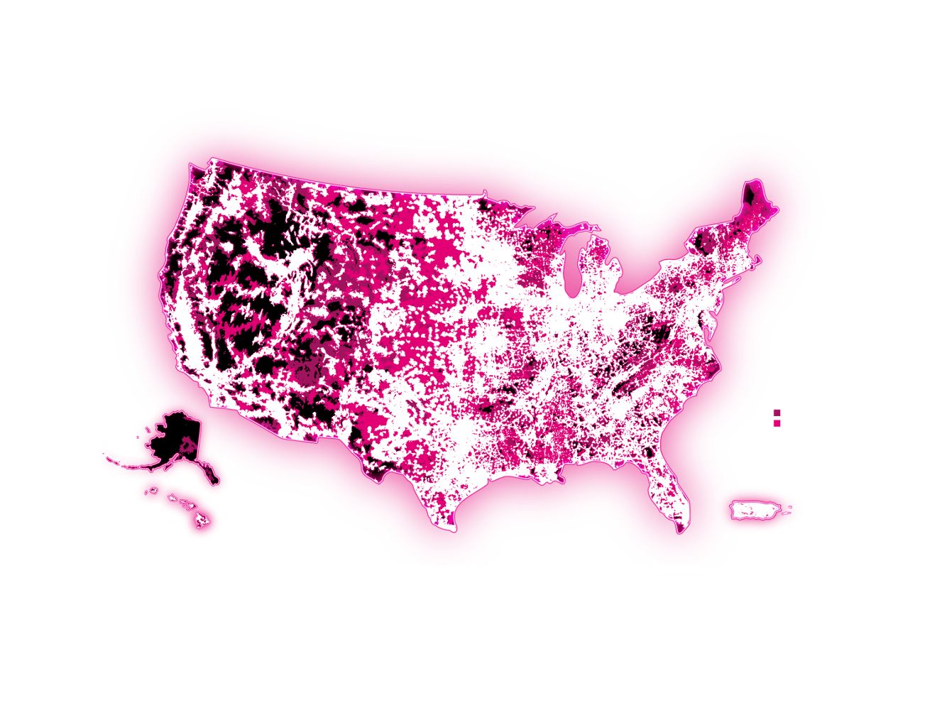 T-Mobile network coverage map.