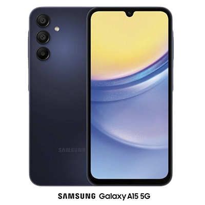 Front and back of Samsung GalaxyA15 5G shown