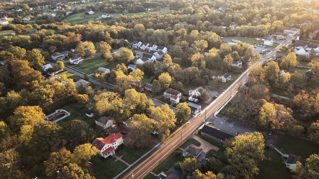 Suburban neighborhood development.