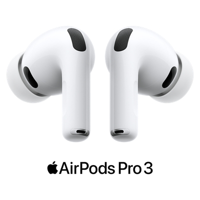 AirPods Pro 3 displayed in white.