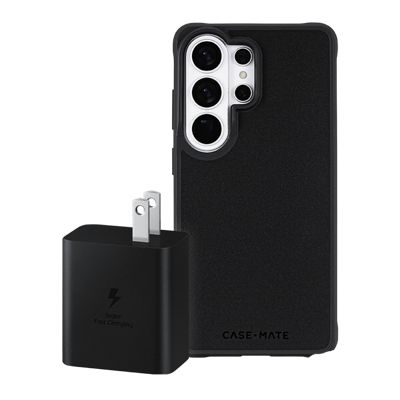 Android accessories card showing a smartphone case and power adapter