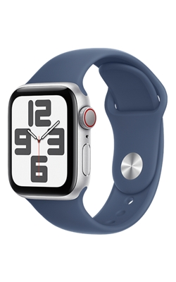 Apple Watch SE 2nd gen 40mm - Silver Aluminum Denim Sport Band - S/M-slide-0