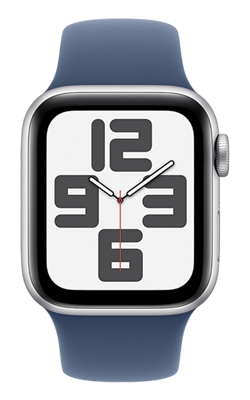 Apple Watch SE 2nd gen 40mm - Silver Aluminum Denim Sport Band - S/M-slide-1