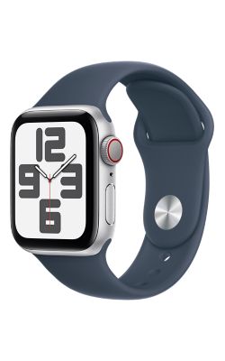 Apple Watch SE 2nd gen 40mm - Silver Aluminum - Storm Blue Sport Band  - M/L