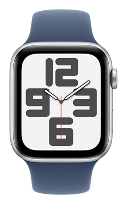 Apple Watch SE 2nd gen 44mm - Silver Aluminum Denim Sport Band - S/M-slide-1