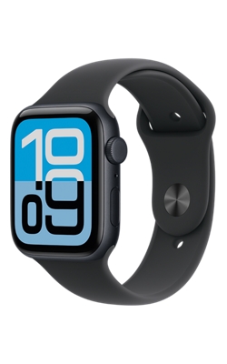 Apple Watch SE 3 44 mm - Caja de aluminio medianoche y correa deportiva medianoche M/G 1 de 2 vistas