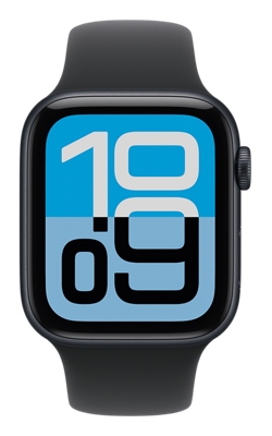 Apple Watch SE 3 44 mm - Caja de aluminio medianoche y correa deportiva medianoche M/G 2 de 2 vistas