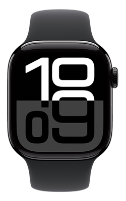 Apple Watch Series 10 42mm - Jet Black Aluminum Black Sport Band S/M-slide-1