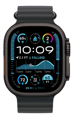 Apple Watch Ultra 2 - Black Titanium Black Ocean Band-slide-1