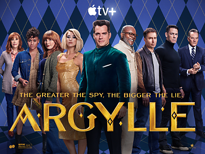 Image of Argylle cast with line that reads, the greater the spy, the bigger the lie.