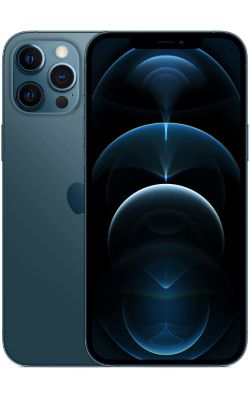 Vista frontal del iPhone 12 Pro Max - Azul pacífico