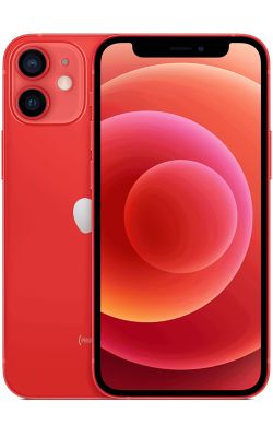 Vista frontal del iPhone 12 mini (PRODUCT)RED