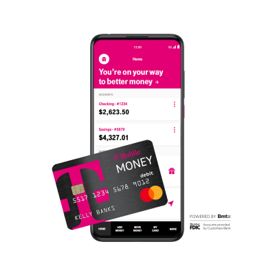 Tarjeta de débito de T-Mobile MONEY y cuenta corriente en línea.