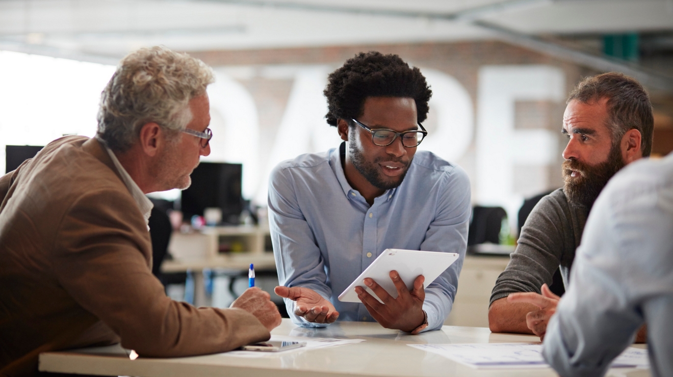 Businesspeople at big creative agency