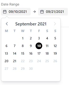 A dynamic, and arbitrary, date range selection.