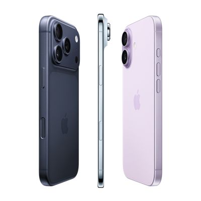 Three iPhones shown side by side—one in dark gray, one from the slim side profile, and one in soft pink—highlighting the clean design and ultra‑thin edges.