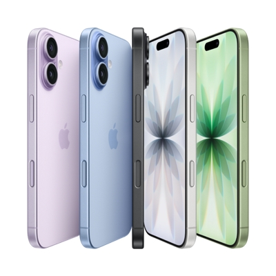 The word Magichromatic over five iPhone 17 phones fanned out.