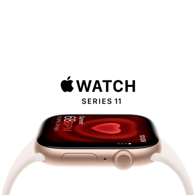 The profile of the Series 11 Apple Watch displaying a heart rate monitor.