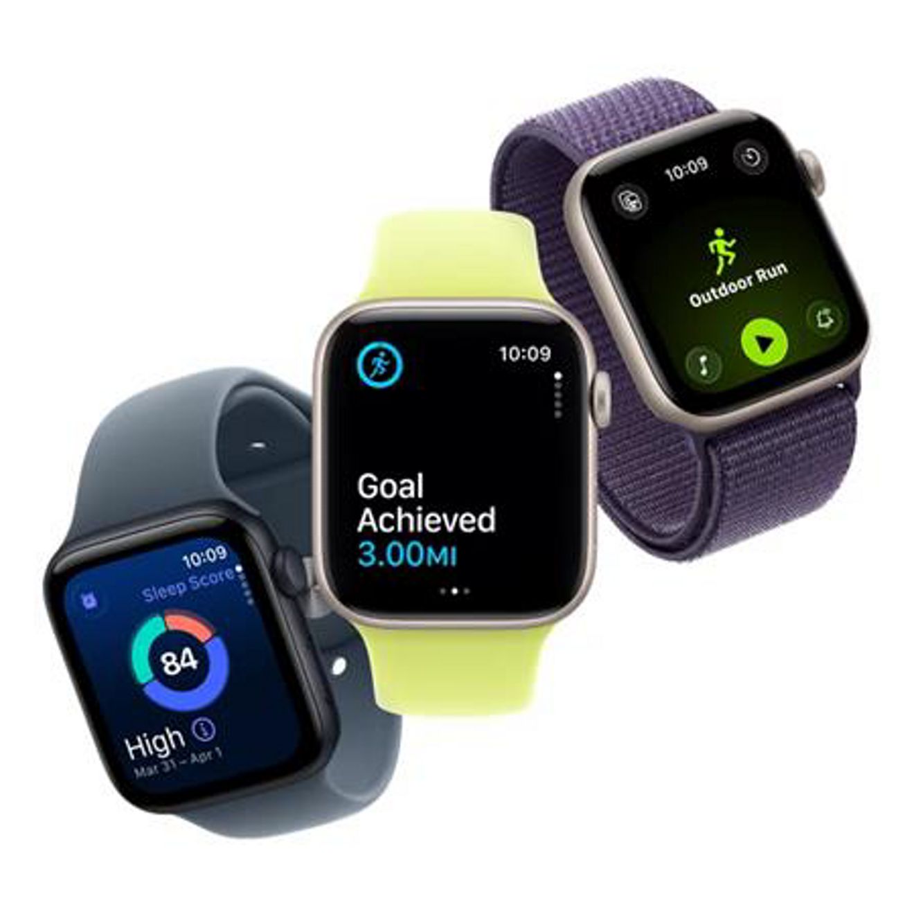 Three examples of the Apple Watch SE3