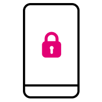A phone icon with a lock logo​