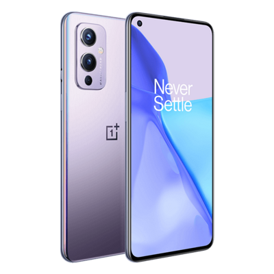 ​​Front and back of Purple OnePlus 5G device shown​