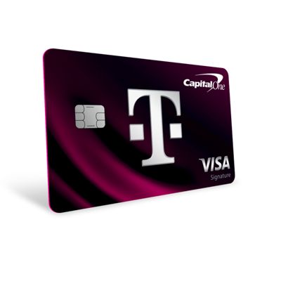A T-Mobile Visa card at a slight angle.