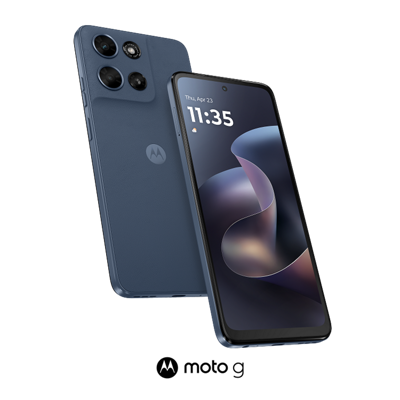 A Motorola moto g smartphone pair, highlighting the display on one device and the rear camera design on the other.