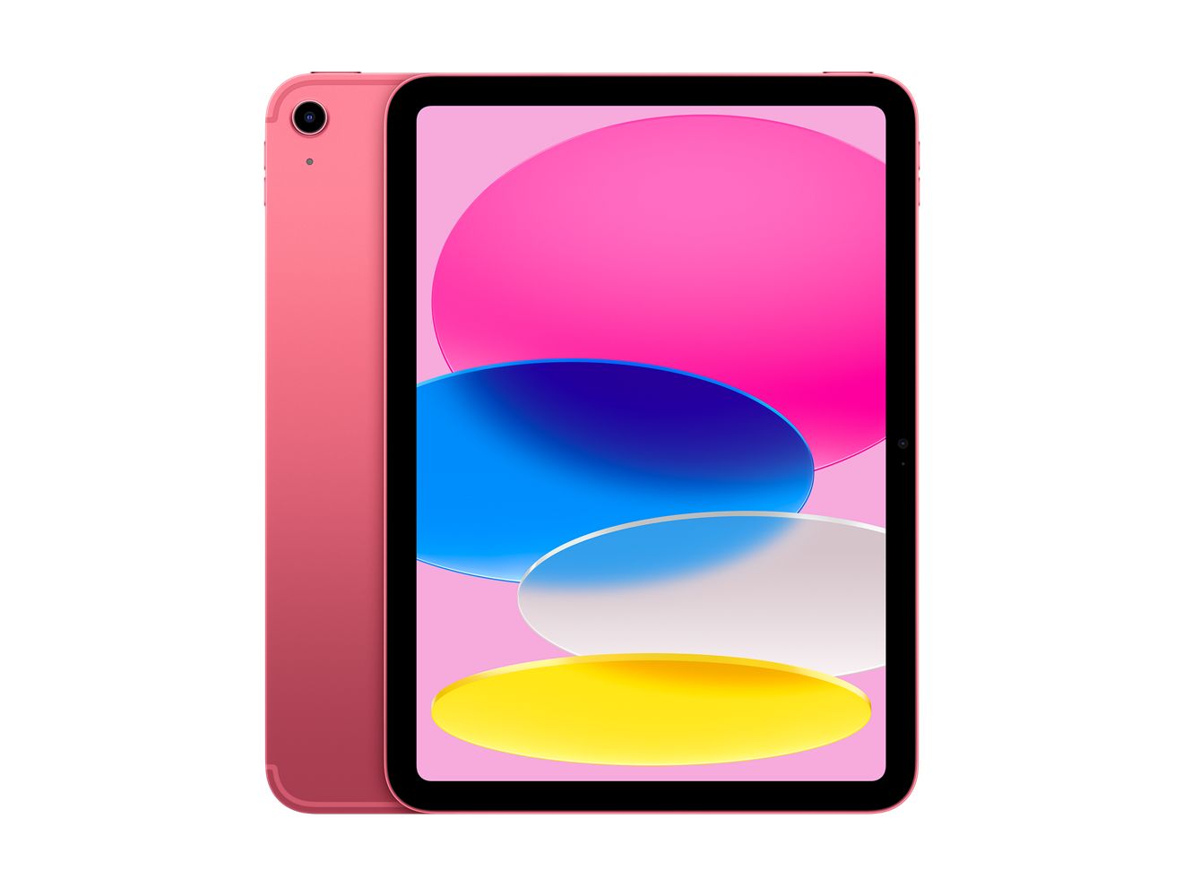 Front and back of Pink iPad A16 with screen on