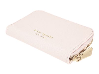 White wallet with gold zipper