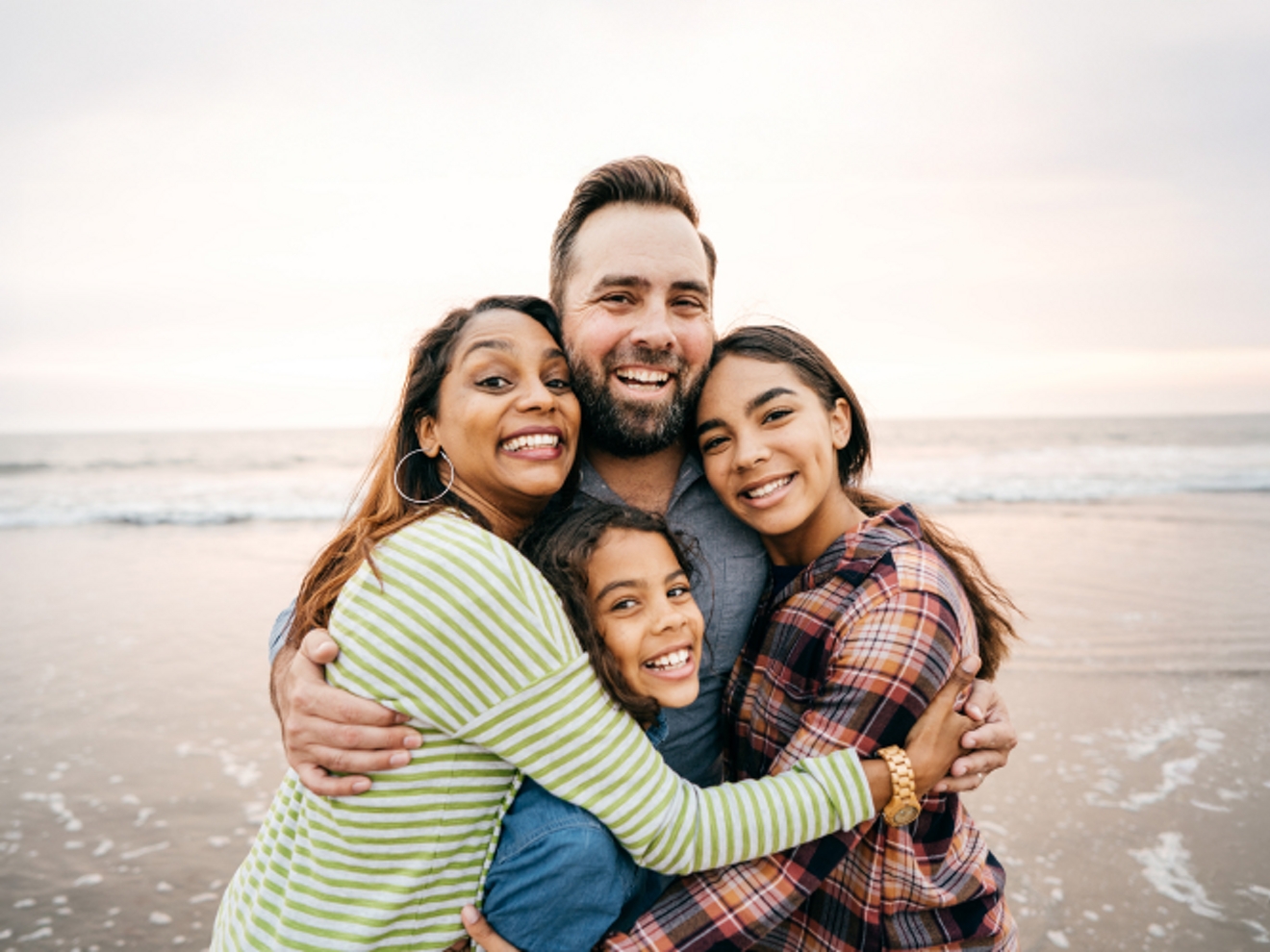 Family in the beach
